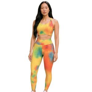 Coolrun Tie Dye Scrunch Butt Activewear Set Size M | Trendy Gym Yoga Set